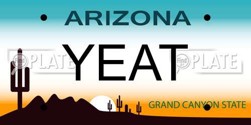 YEAT Arizona License Plate