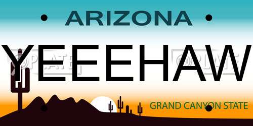 YEEEHAW Arizona License Plate