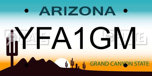 YFA1GM Arizona License Plate