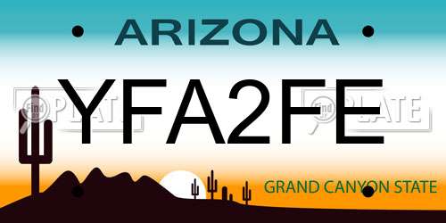 YFA2FE Arizona License Plate