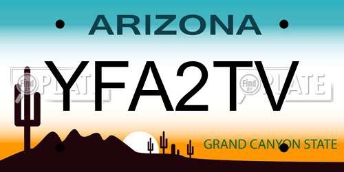 YFA2TV Arizona License Plate