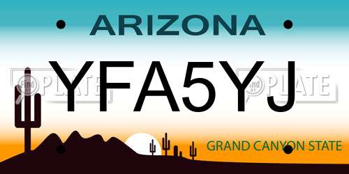 YFA5YJ Arizona License Plate
