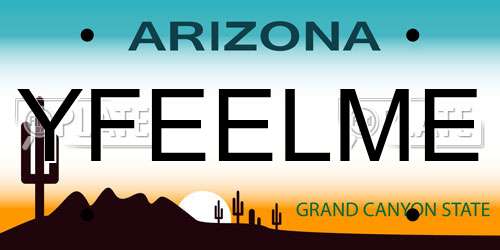 YFEELME Arizona License Plate
