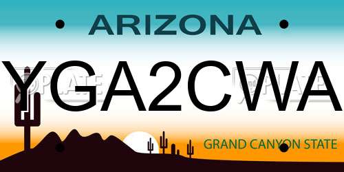 YGA2CWA Arizona License Plate