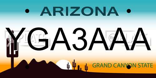 YGA3AAA Arizona License Plate