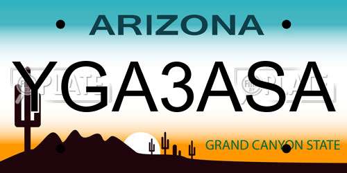 YGA3ASA Arizona License Plate