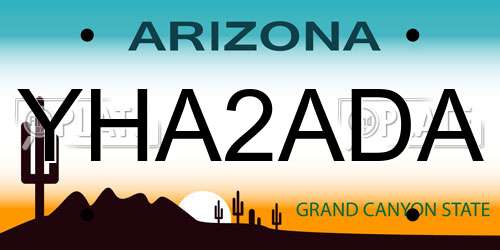 YHA2ADA Arizona License Plate