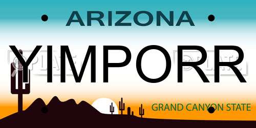 YIMPORR Arizona License Plate