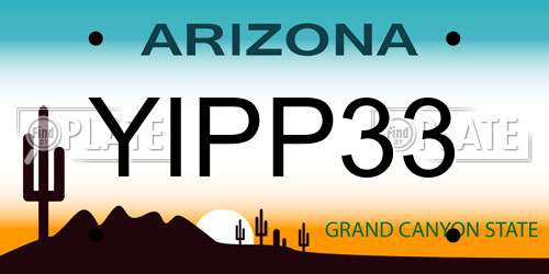 YIPP33 Arizona License Plate
