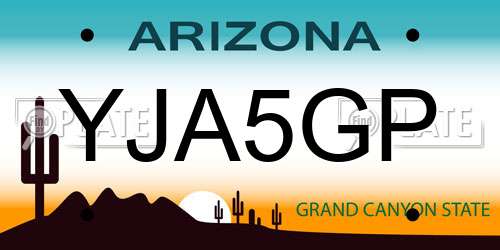 YJA5GP Arizona License Plate