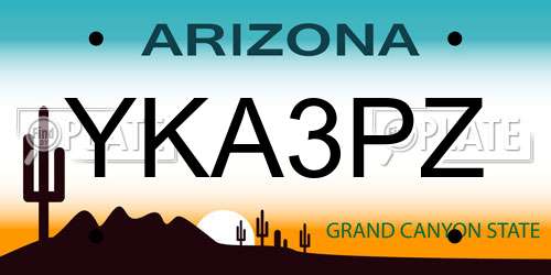 YKA3PZ Arizona License Plate