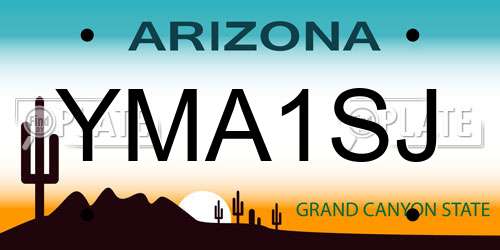 YMA1SJ Arizona License Plate