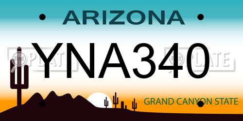 YNA340 Arizona License Plate