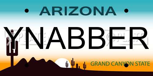 YNABBER Arizona License Plate