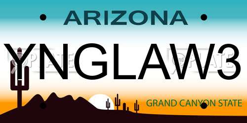 YNGLAW3 Arizona License Plate