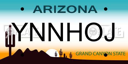 YNNHOJ Arizona License Plate