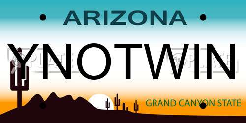 YNOTWIN Arizona License Plate