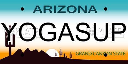 YOGASUP Arizona License Plate