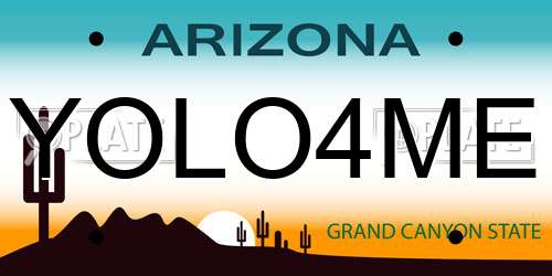 YOLO4ME Arizona License Plate