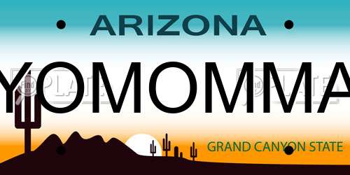 YOMOMMA Arizona License Plate