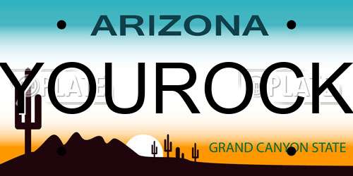 YOUROCK Arizona License Plate