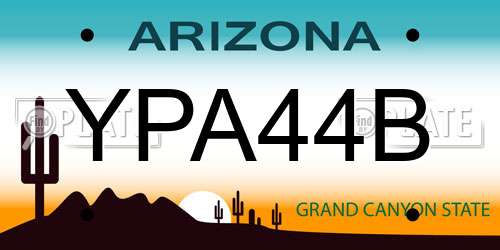YPA44B Arizona License Plate