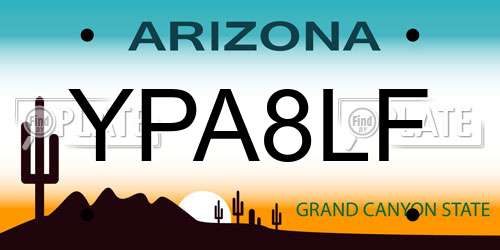 YPA8LF Arizona License Plate