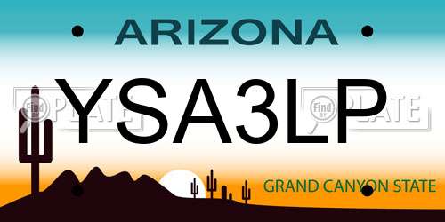 YSA3LP Arizona License Plate