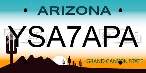 YSA7APA Arizona License Plate
