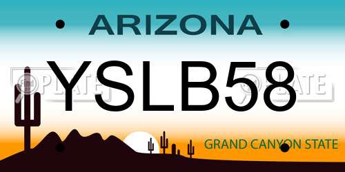 YSLB58 Arizona License Plate
