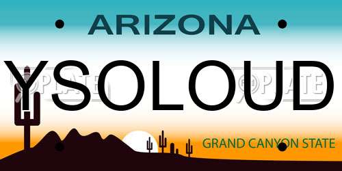 YSOLOUD Arizona License Plate