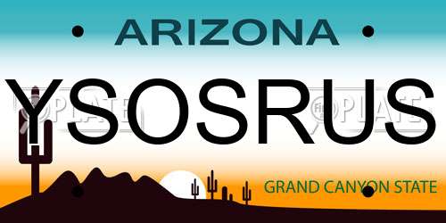 YSOSRUS Arizona License Plate