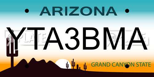 YTA3BMA Arizona License Plate