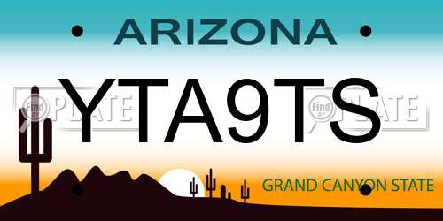 YTA9TS Arizona License Plate