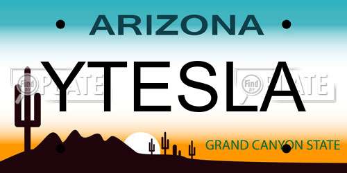 YTESLA Arizona License Plate