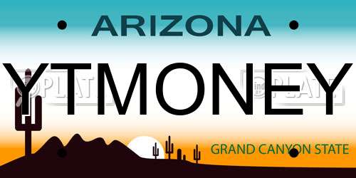 YTMONEY Arizona License Plate