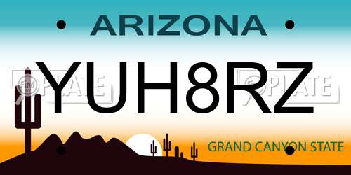 YUH8RZ Arizona License Plate