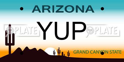 YUP Arizona License Plate