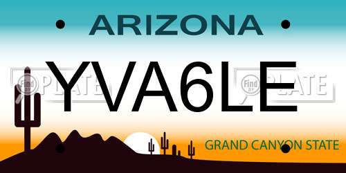 YVA6LE Arizona License Plate