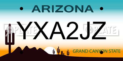 YXA2JZ Arizona License Plate