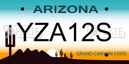 YZA12S Arizona License Plate
