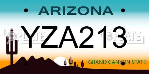 YZA213 Arizona License Plate