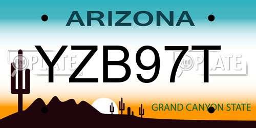 YZB97T Arizona License Plate