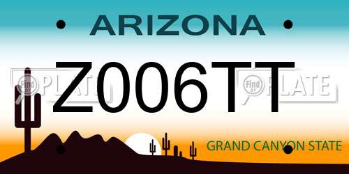 Z006TT Arizona License Plate