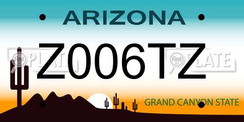 Z006TZ Arizona License Plate