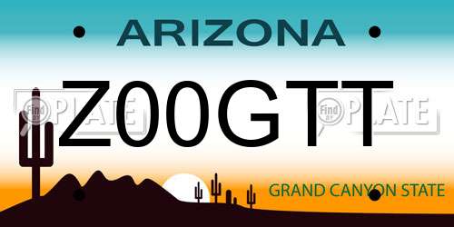 Z00GTT Arizona License Plate