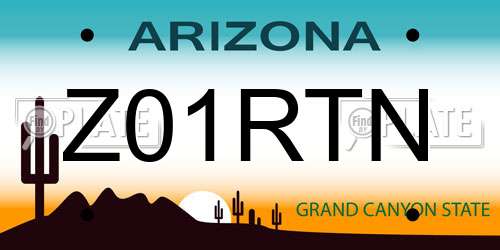 Z01RTN Arizona License Plate