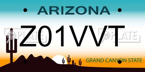 Z01VVT Arizona License Plate