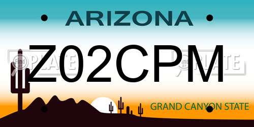 Z02CPM Arizona License Plate