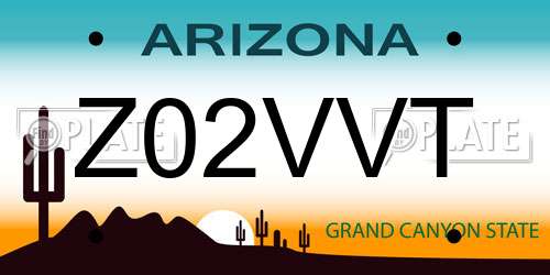 Z02VVT Arizona License Plate